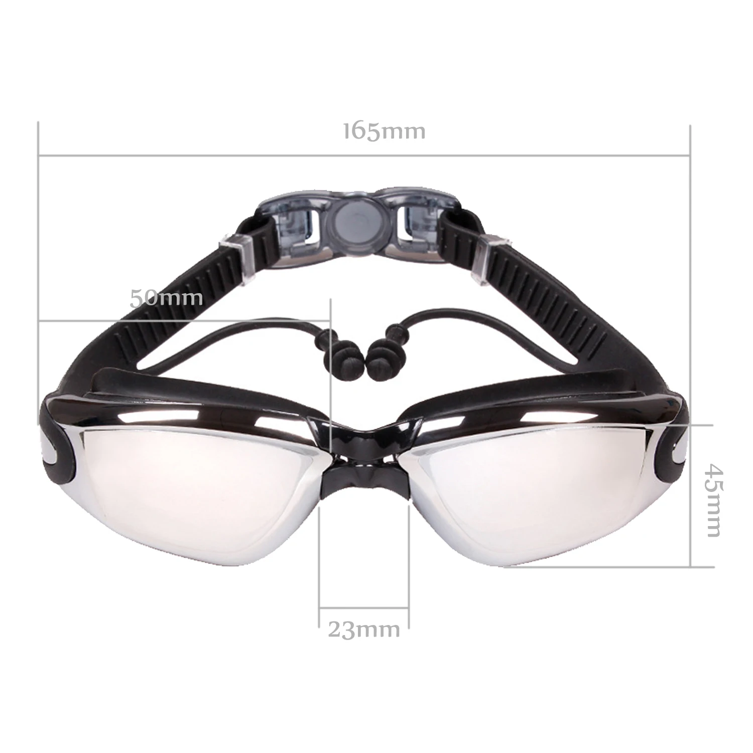 Passen Sie Myopie-Schwimmbrillen mit Dioptrien überzogen, Silikongürtel, Unterwasserbrillen, Antibeschlag, Herren-Acetat an – Detail 4