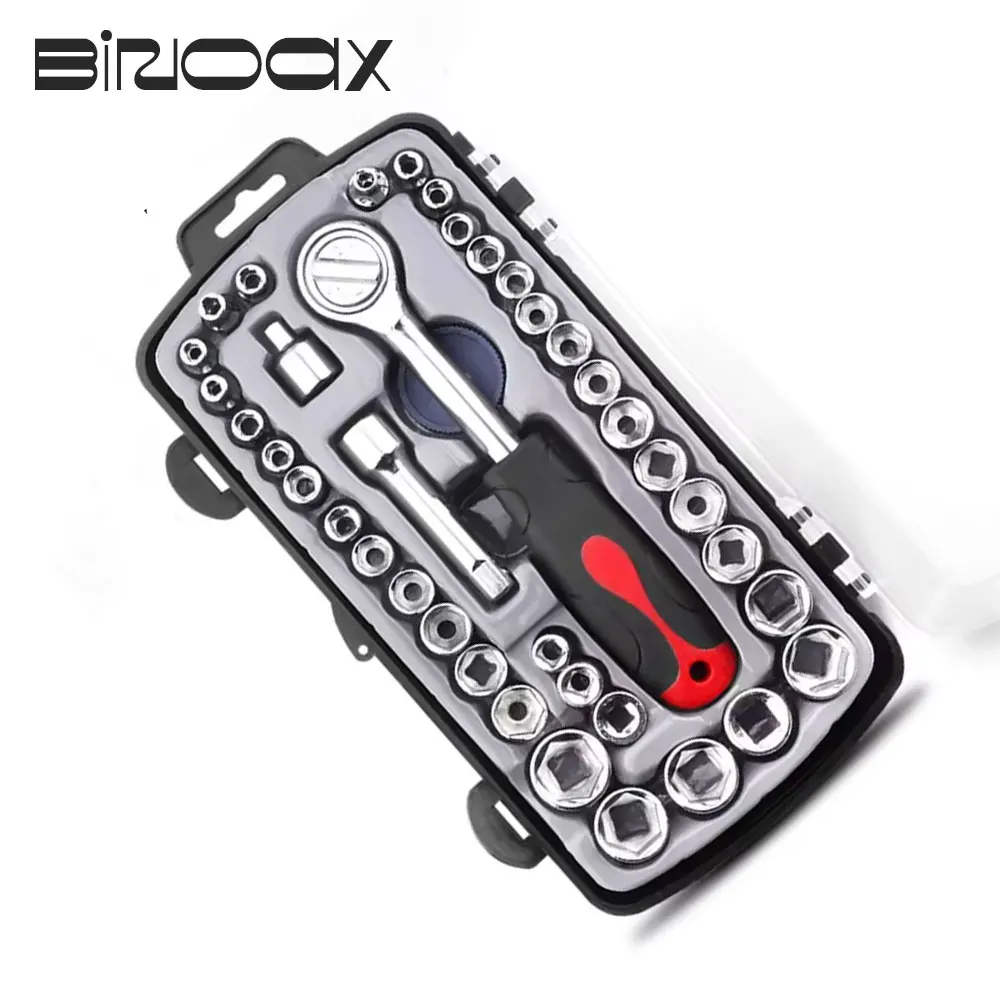 40Pcs 3/8 Inch Ratchet Spanner Socket Wrench Set Drive Bicycle Motorcycle Car Repairing hand Tool Set Common Sockets