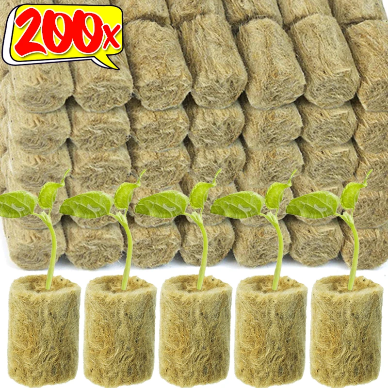 Wholesale Stonewool Hydroponic Grow Media Cubes Plant Cubes Soilless Substrate Seeded Rock Wool Plug Seedling Block Garden Tools