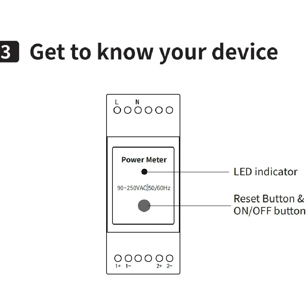 Smart WiFi Bidirectionele Energiemeter 2-weg met 80A Klem Din Rail App Controle Monitor Zonne-energie Elektriciteit Statistiek