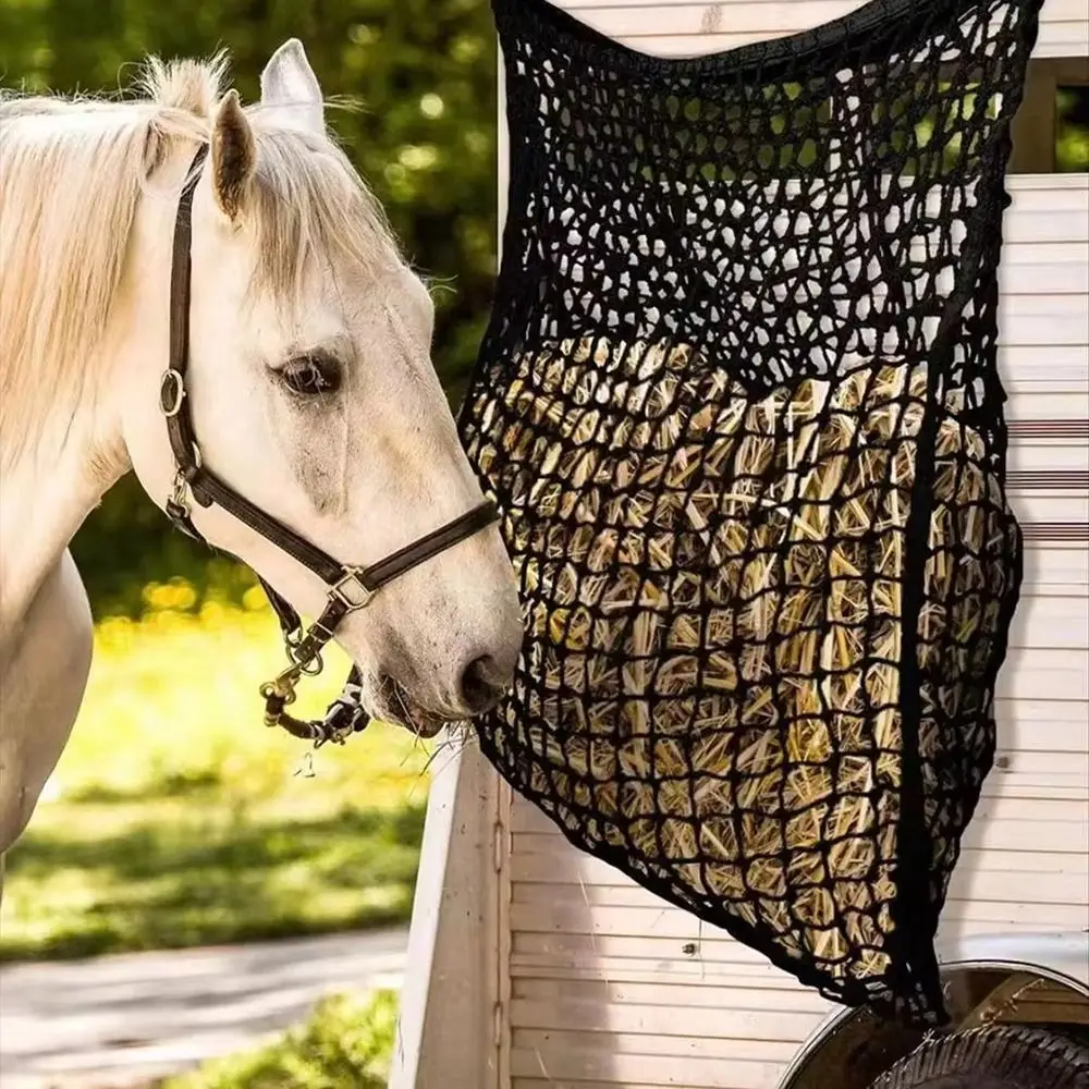 1Pcs New Slow Feed Hay Net Hanging 80x90cm Horse Hay Bag Large Capacity Hay Feeder Bag for Horses Goat Sheep