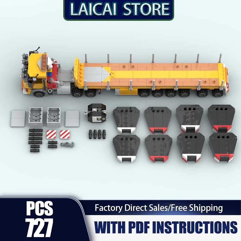 

Moc Строительные блоки Строительный грузовик и балласт Планшетный прицеп Модель Технология Кирпичи Сборка Конструкция Подарочный набор Игрушка