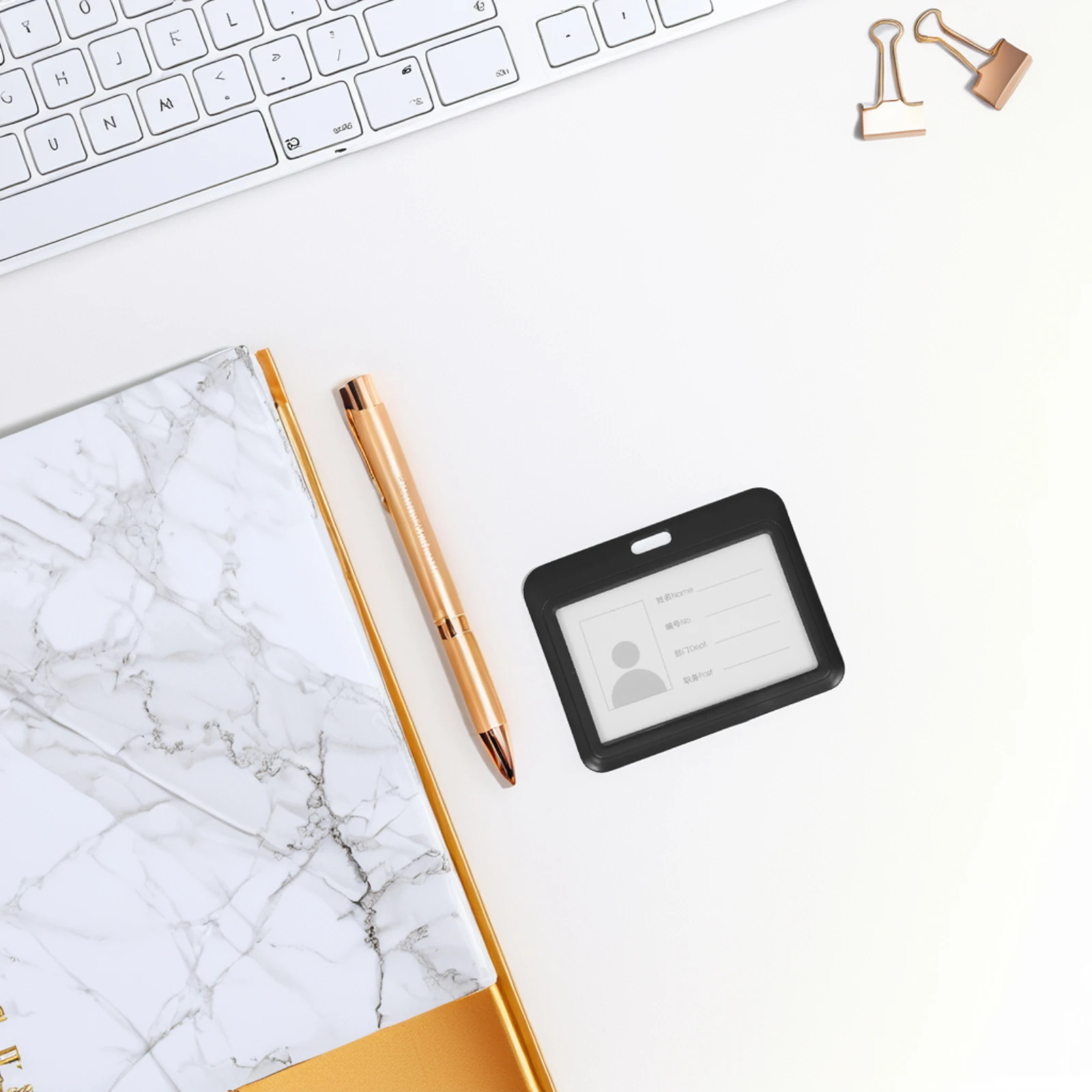 

6pcs Hard Plastic Badge Holder For Id Cards Credit Cards Work Badges Waterproof Slide Open Design Transparent Card Protector