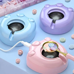 Cat Paw Furnace Spoon Set DIY Stamp Craft Electric Sealing Wax Furnace Handmade Supplies Warmer Melts for Wedding Invitations