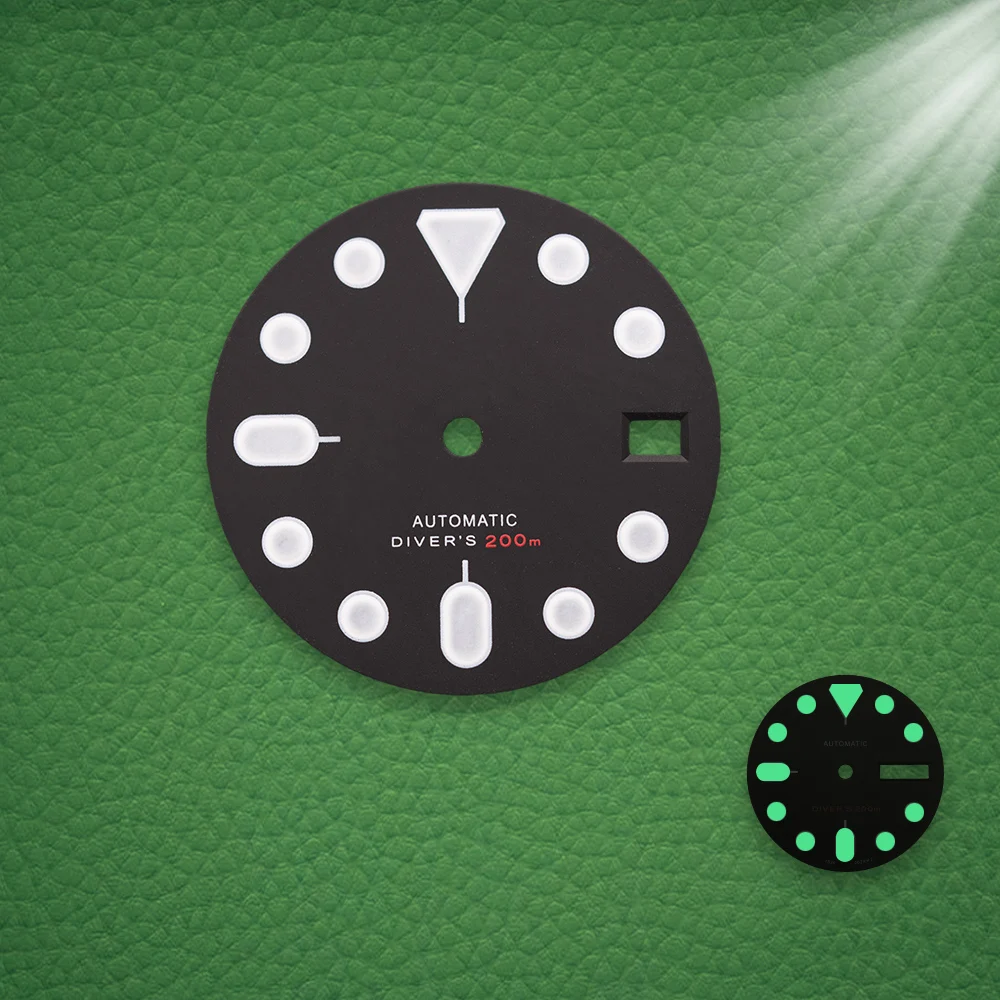 S Logo Dial 28.5mm NH36 Dial Fit NH35/NH36 Japanese Movement C3 Strong Green Luminous Watch Modification Accessories view 5