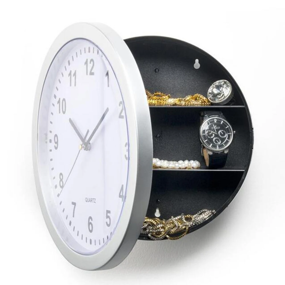 In 1 Secret House Storage Wall Clock Home Decroation Office Security Safe Money Stash Jewellery Stuff Container Clock