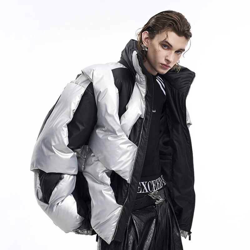 LUZHEN Designer Original Thick Asymmetric Personalized Streetwear Padded Jackets Windproof 2025 Male Liner Cotton Coats LZ8061