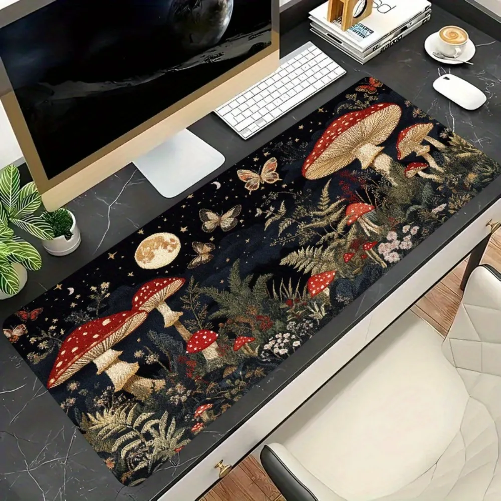 

Gaming mouse pad with a mushroom design and decorative elements is suitable for working and gaming players to prevent slipping