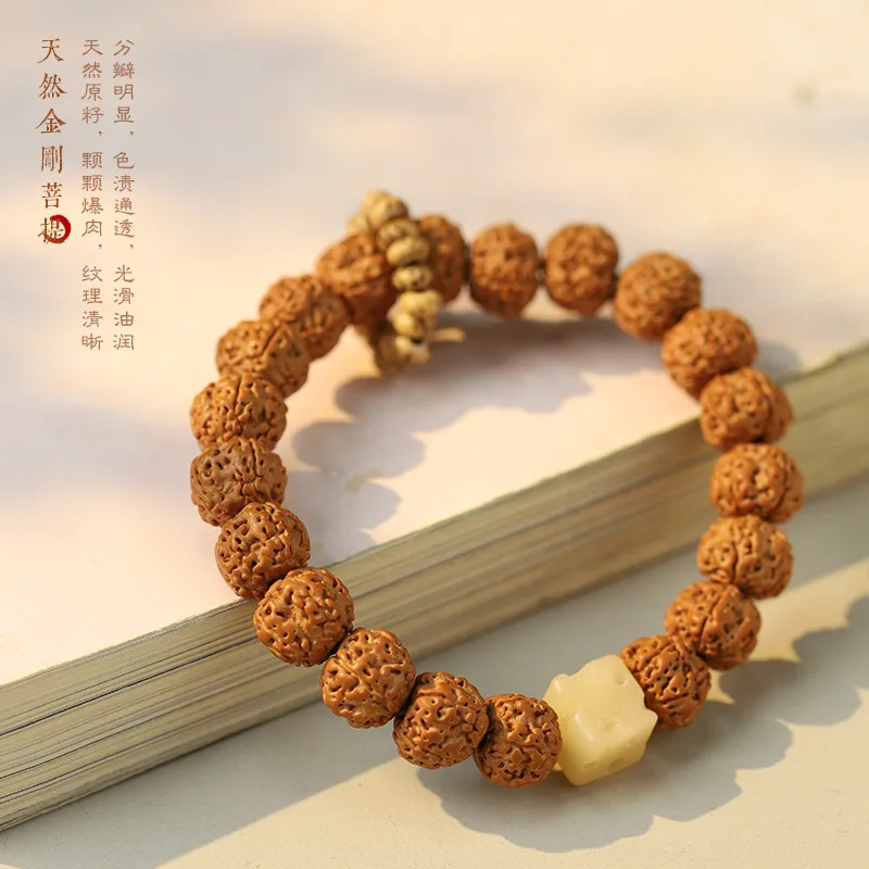 الطبيعية قسط صغيرة فاجرا سبحة صلاة النمط التبتي العقيق بودي الجبن سوار اليدوية