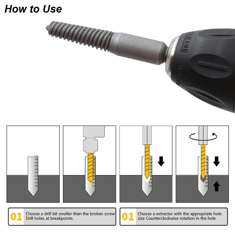 Imagem -05 - Danificado Parafuso Extractor Grupo Ferramenta de Remoção Broca Fácil Take Out Desmontar Reverse Enferrujado Despojado Broken Remover Hexagonal