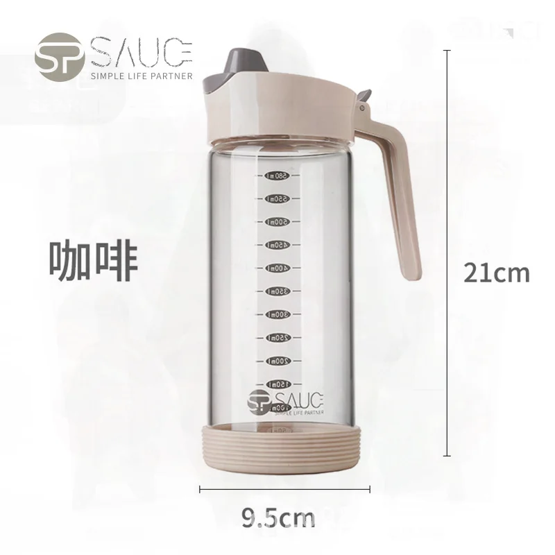 

Модернизированная стеклянная бутылка для жидких приправ, 480 мл/580 мл, герметичная пищевая банка для соуса, уксуса, масла, банка для вина, современный минималистичный дизайн