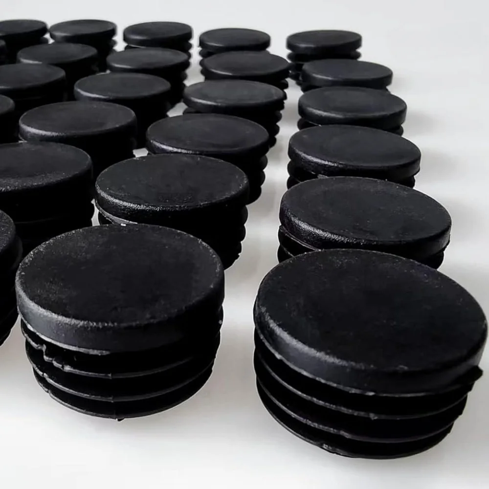 Plastic End Caps Steel Tube Black Plastic Furniture Leg Round Plugs Diameter 19mmFurniture pipe plug