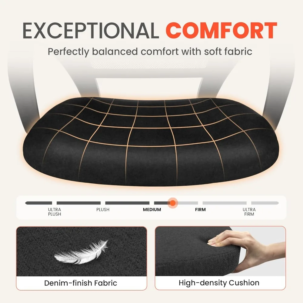 Office Desk Ergonomic Mesh Computer Chair with Lumbar Support Adjustable Height Swivel Rolling Wheels Comfy Mid Back Task Chair