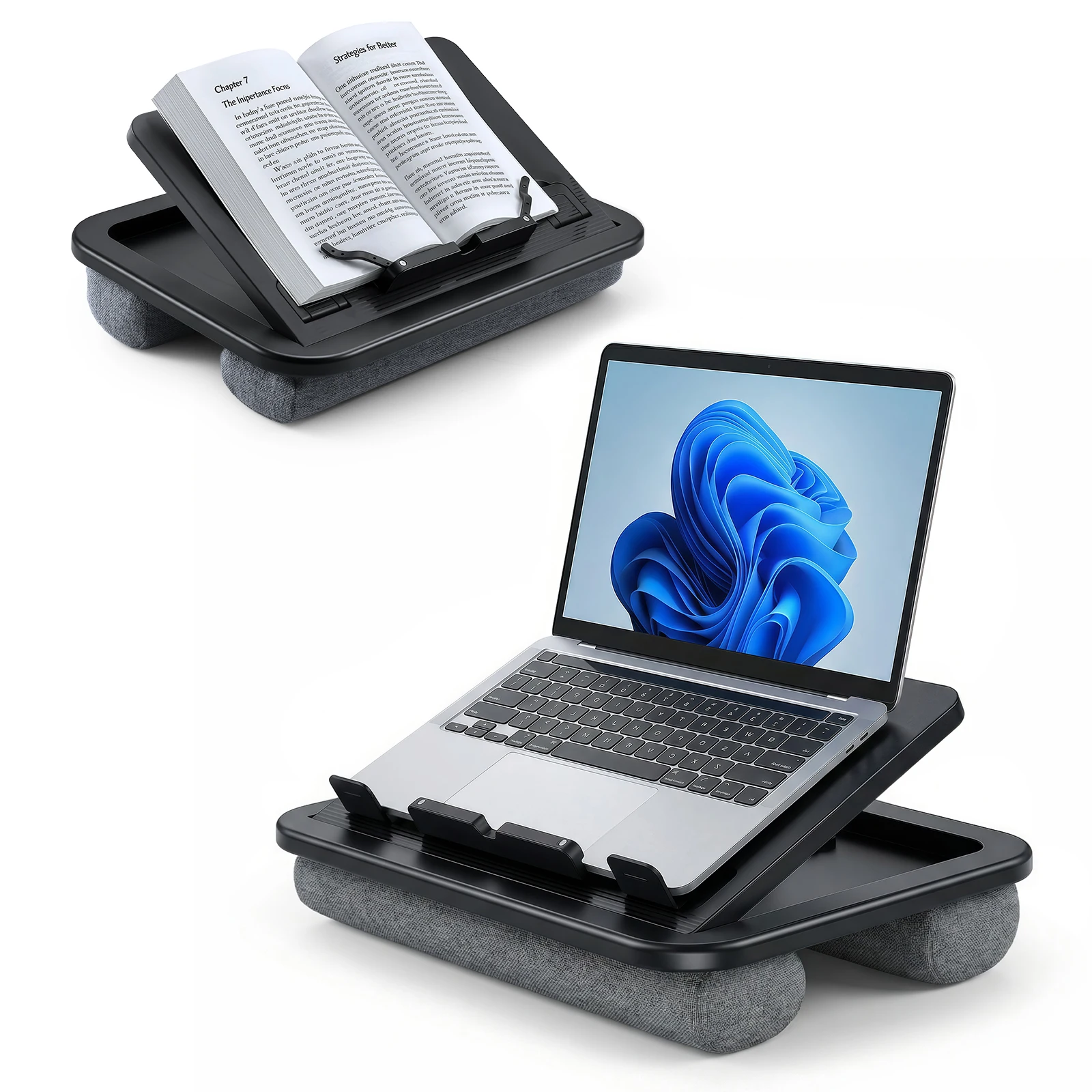 

Hipacool Lap Desk for Car Laptop Stand with Soft Cushion Adjustable Lap Desk Portable Tablet Holder for Max 15.6" Notebook