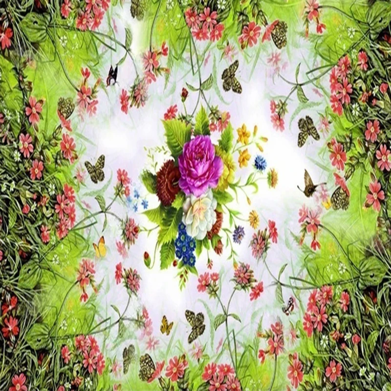 MU8431 Photo Wallpaper Pastoral Feather Floral Flowers Wall Art Mural Wall Paper Living Room TV Background Bedroom Home Decor