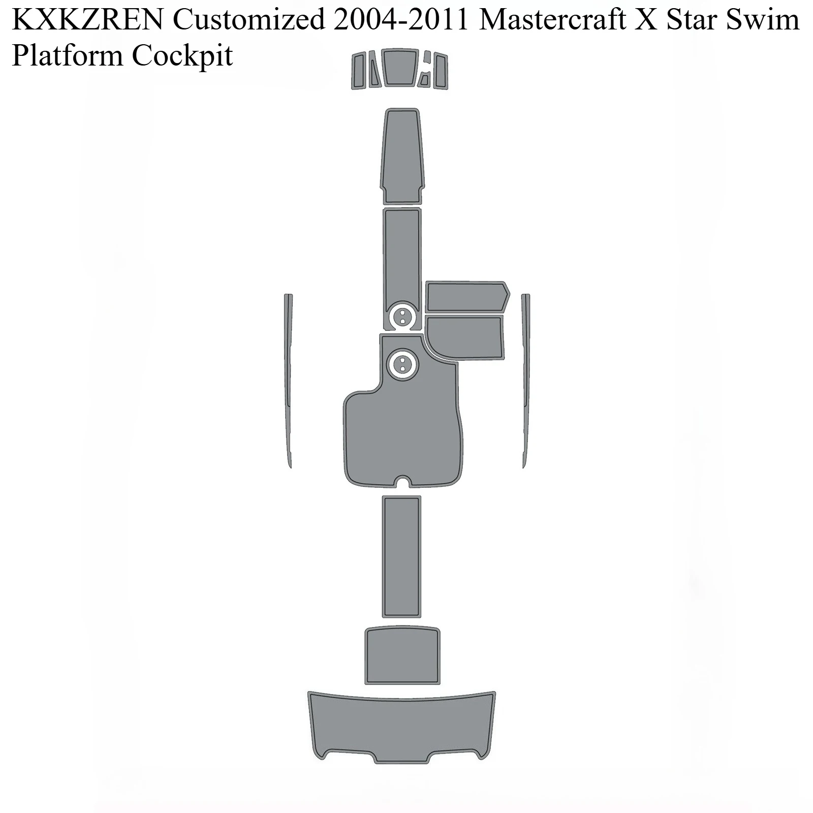

KXKZREN Customized 2004-2011 Mastercraft X Star Swim Platform Cockpit Jetski Seadoo EVA Foam Vehicle Pad Boat Non-slip Flooring