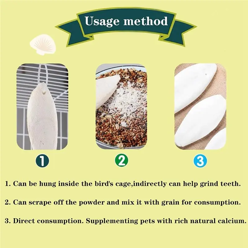 B08B-Cuttlebone For Parakeets- Bird Bites 20 Pcs 4.3-5.1