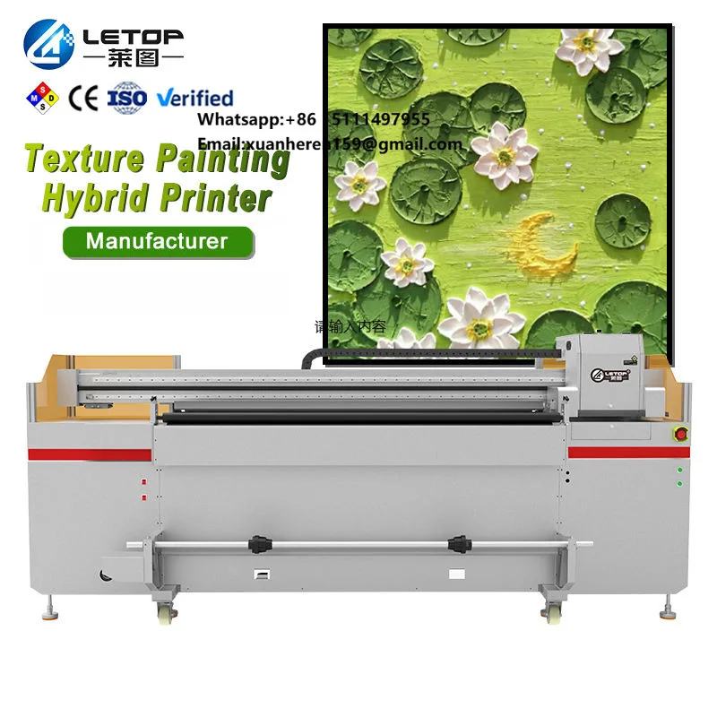 Impresora 3D Profesional LETOP Da Uv, Impresora Digital Multicolor, Plotter de Impresión UV Híbrido, Impresora de Inyección de Tinta, Impresora 3D