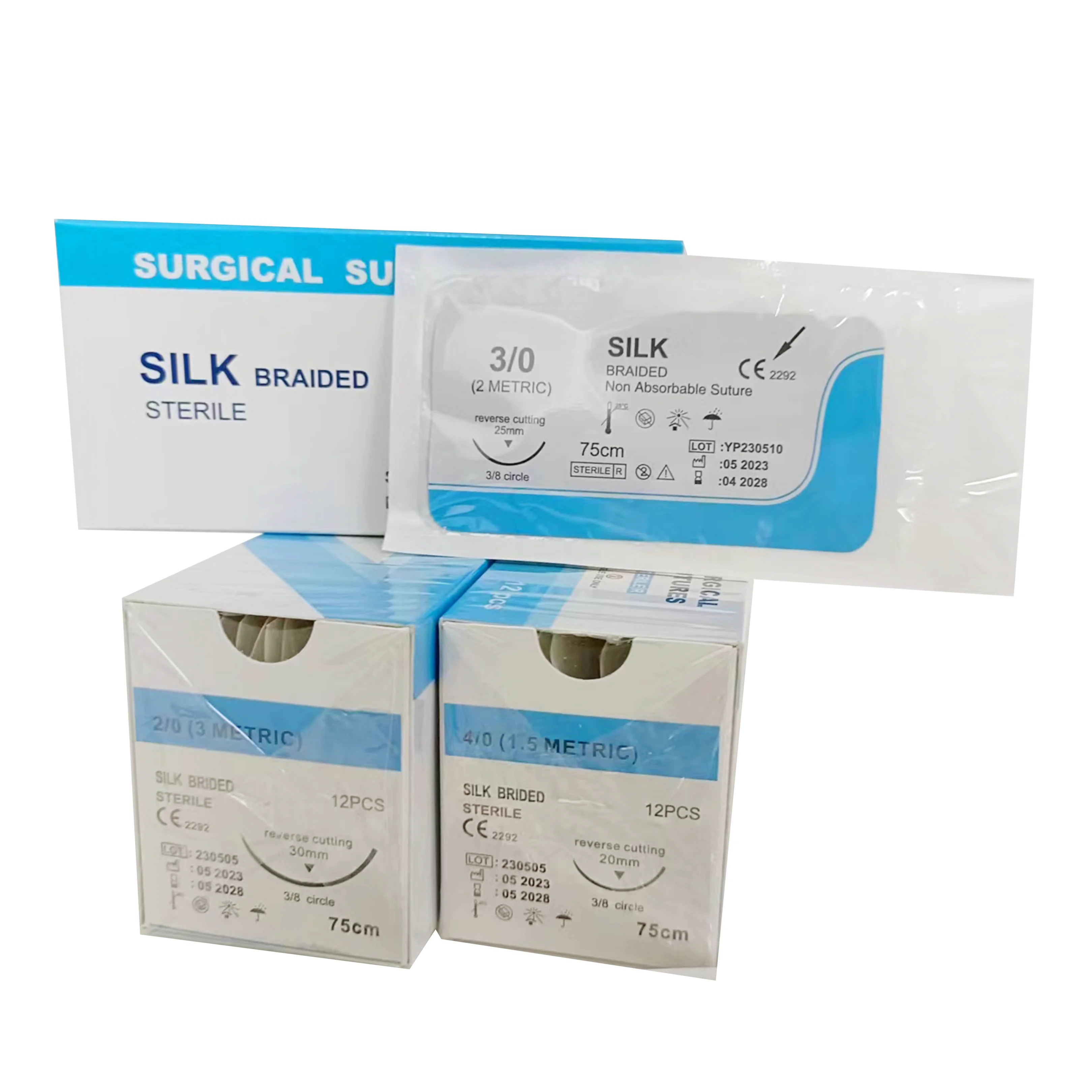 12pcs Veterinary Suture  2.0 3.0 4.0 Teaching Demonstrations Student Practice Nylon Silk Polypropylene Surgical Suture Kit