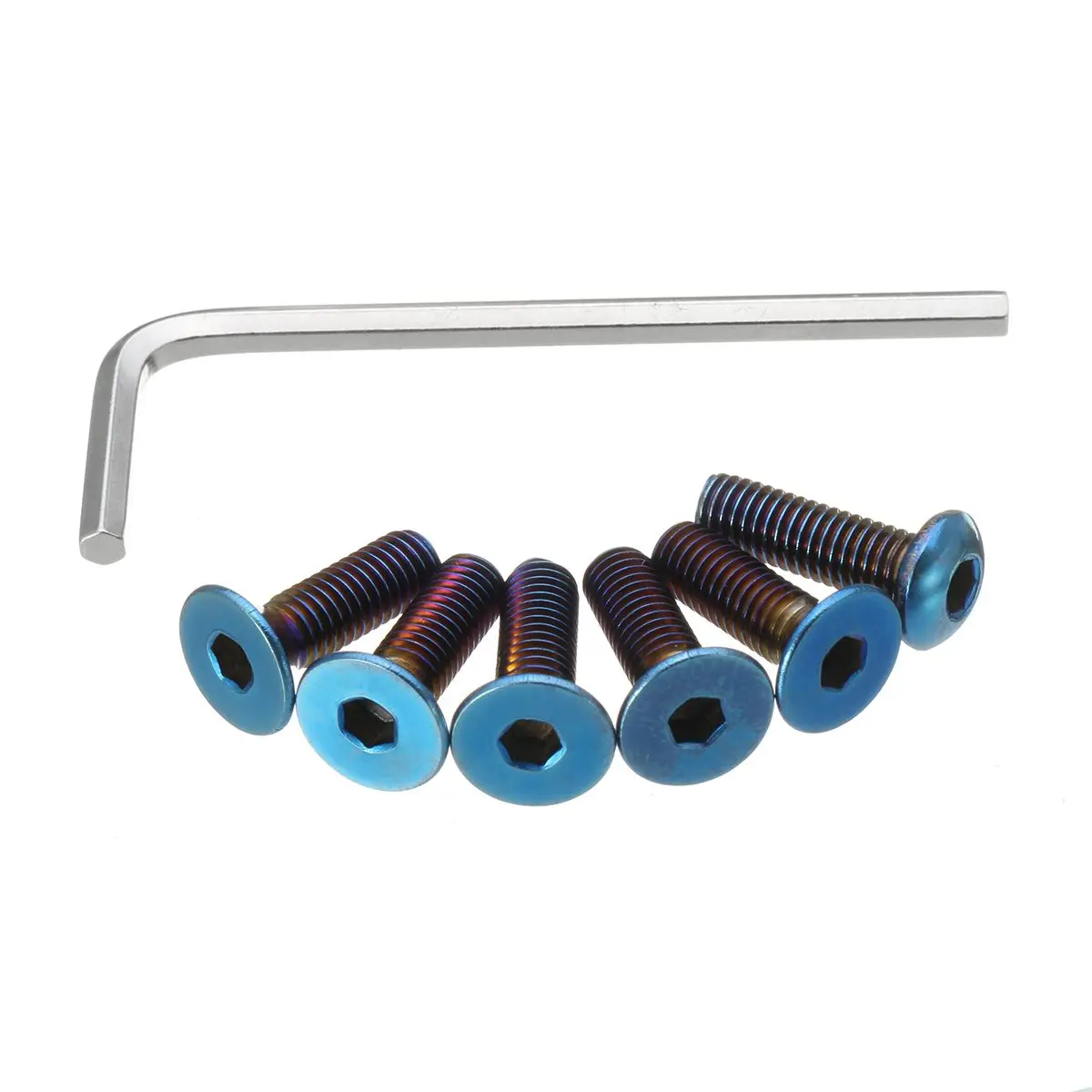 6pcs Car Steering Wheel Bolts Screw Kit Titanium Black Blue For Personal NRG Works Bell Boss