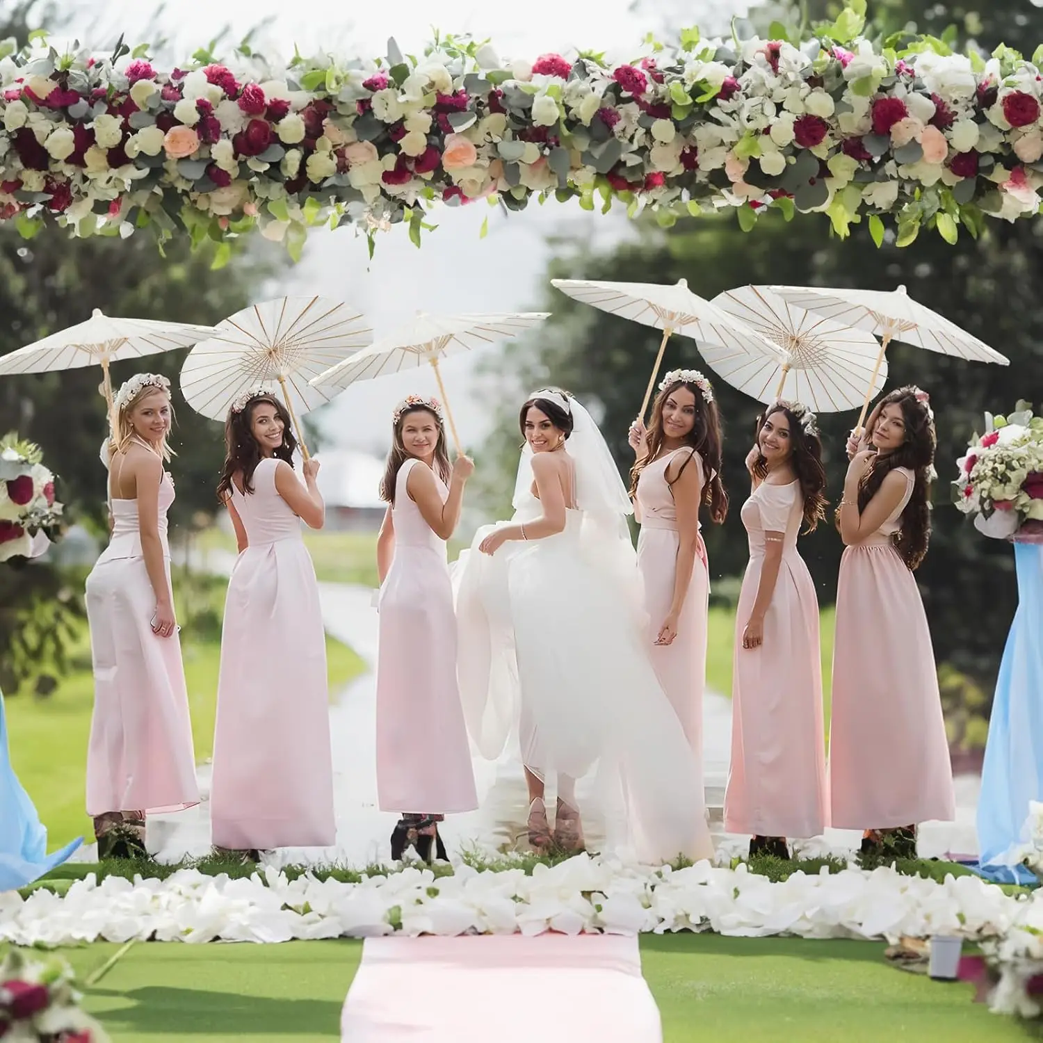 10/20/30 pçs guarda-sol de papel 60/80cm guarda-chuvas de papel chinês branco fotografia adereços para chá de bebê festa de casamento rústico