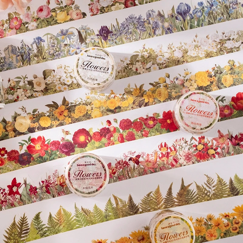 

Vintage plant flower rose Washi Tape for Diary Scrapbooking DIY Deco Junk Journal Stationery School Supplies Masking Tapes