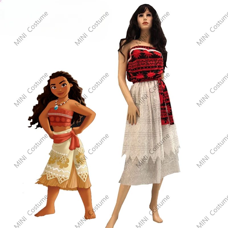 2024 Disney Women Costume Ocean Fantasy Cosplay Moana Costume Performance Princess Dress Halloween Carnival Party