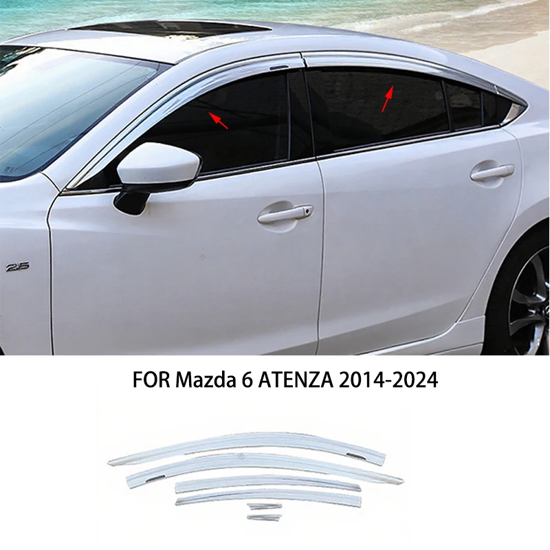 

Автомобильные аксессуары, подходят для Mazda 6 ATENZA 2014-2024, ABS, водонепроницаемый козырек для дверей, окон, вентиляционные шторы, защита от солнца и дождя
