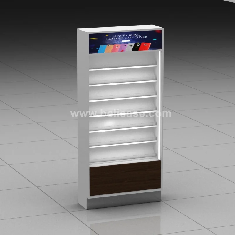 （customized）Mobile Phone Store Fixture Wood Acrylic Display Shelf Phone Cover Cellphone Accessories Store Wall Cabinet