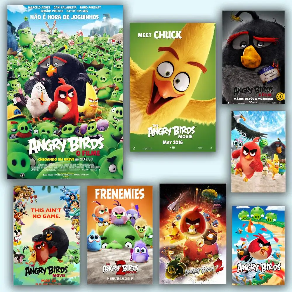 Cartoon Animation-Angry Birds Poster Aesthetic HD PVC Wall A