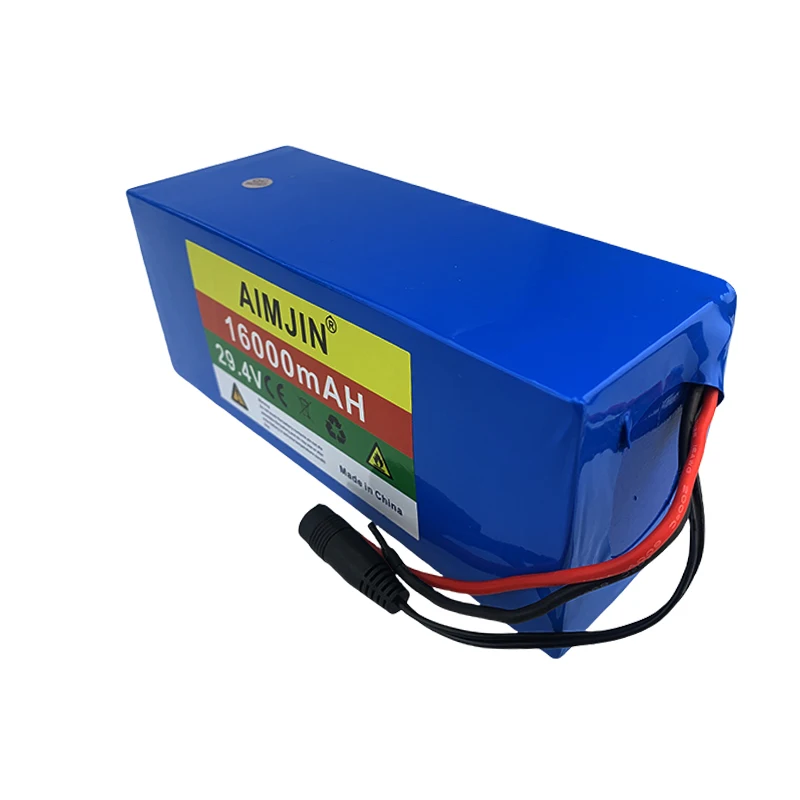 7S5P 29.4V 16000mAh 18650 Lithium Ion Battery Pack  for Electric Bike Scooter Scooter Kids Car Built in  Bms