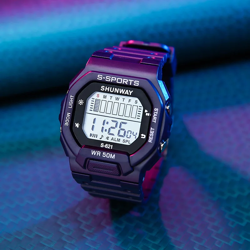 다기능 수영 방수 전자 시계, 스포츠 및 야외 손목시계남성용 시계