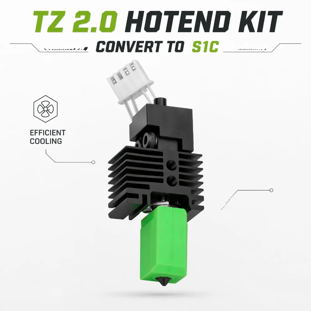 Upgraded TZ 2.0 Convert To S1C Hotend Kit For Anycubic Kobra S1 Combo Adapter Hardened Steel Nozzle Hot End Kit 3D Printer Parts