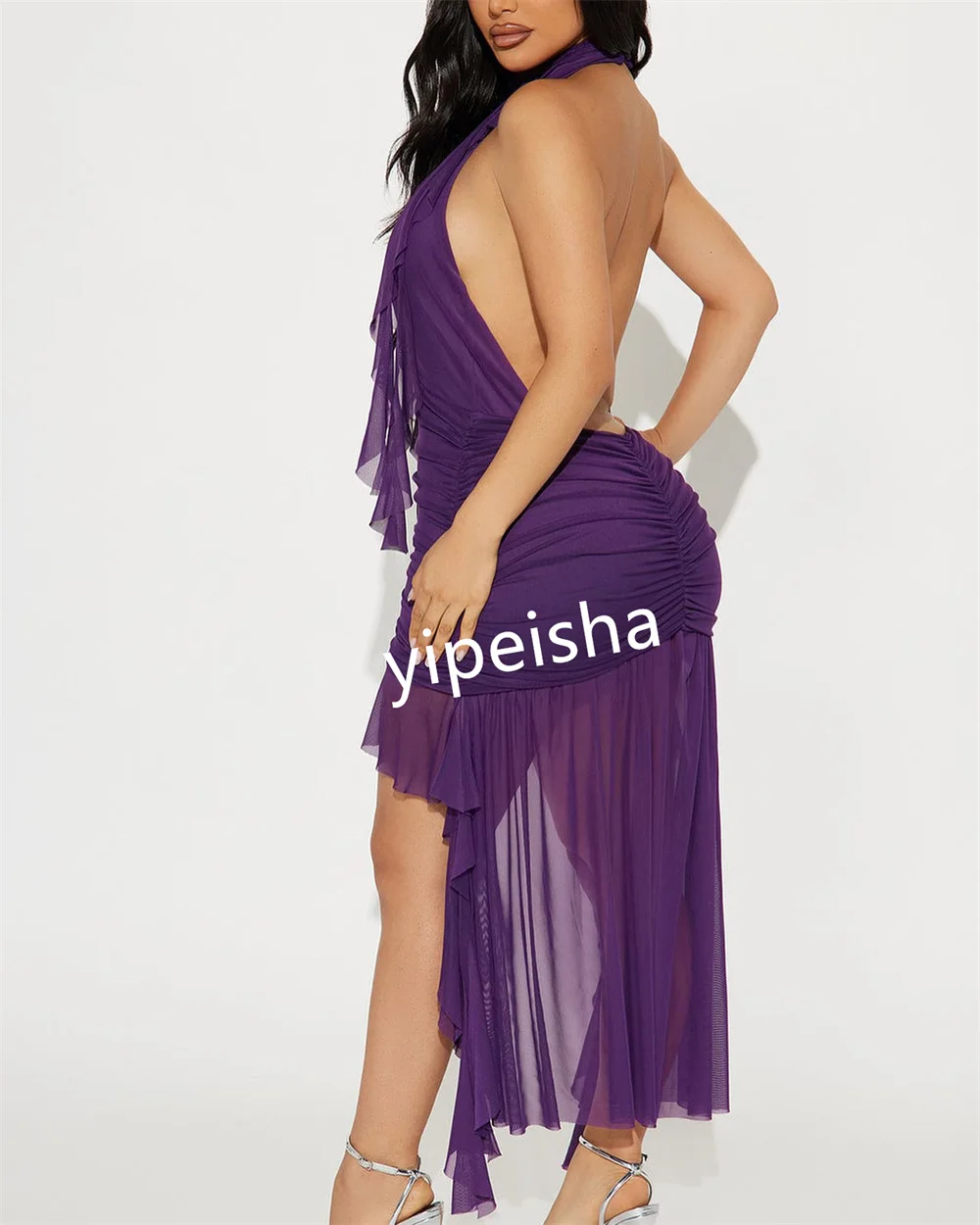 Customized Exquisite Chiffon Pleat Ruffle A-line Halter Mini Dresses Homecoming  Sizes Available Formal Simple Modern Style