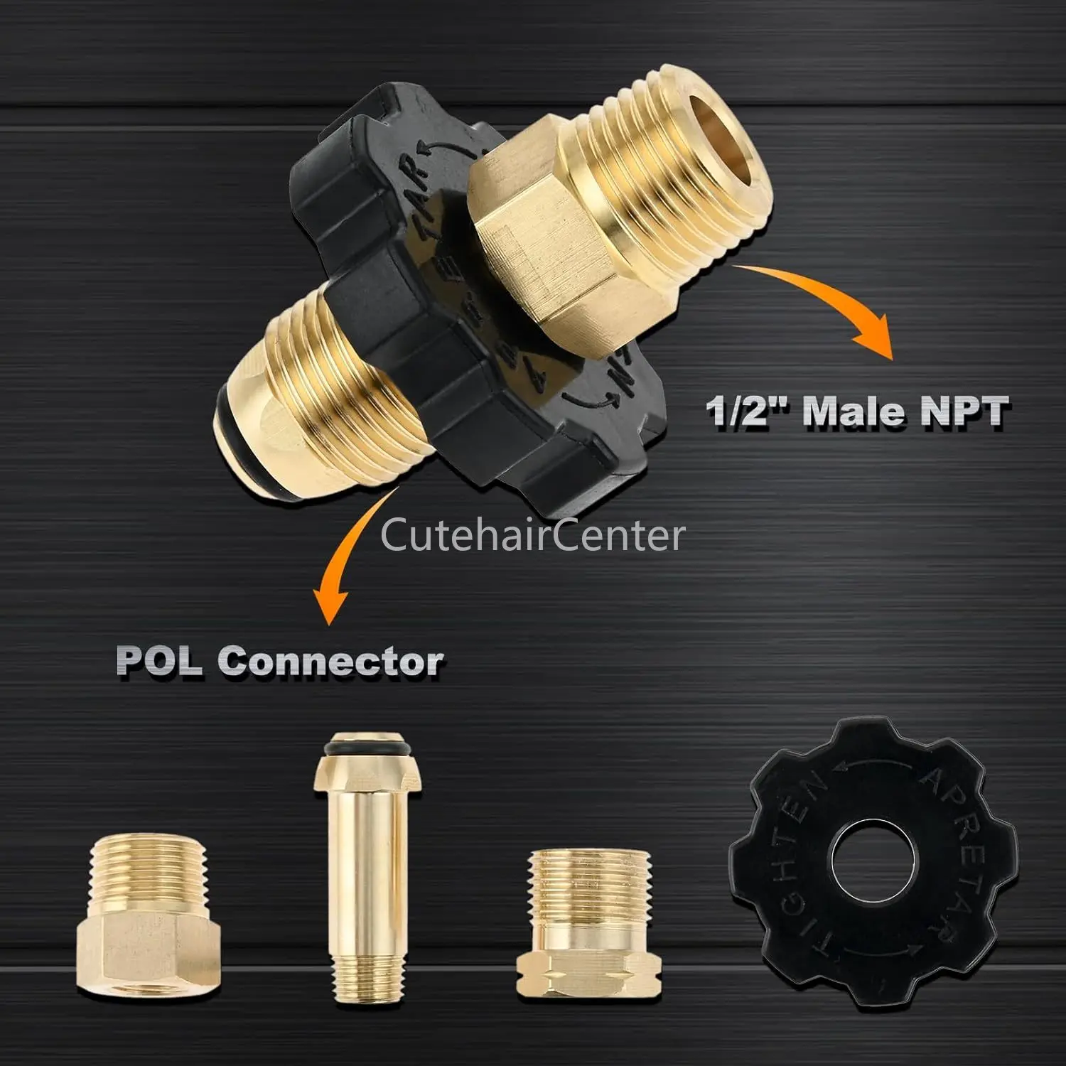 Soft Nose POL Propane Gas Tank Adapter Plug Brass Valve Full Flow 3/8\