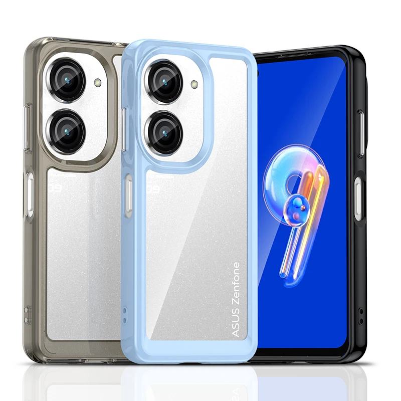 Para Asus Zenfone 10 Caso Transparente Transparente PC + TPU Capa Traseira Capa Macia Para Zenfone 9
