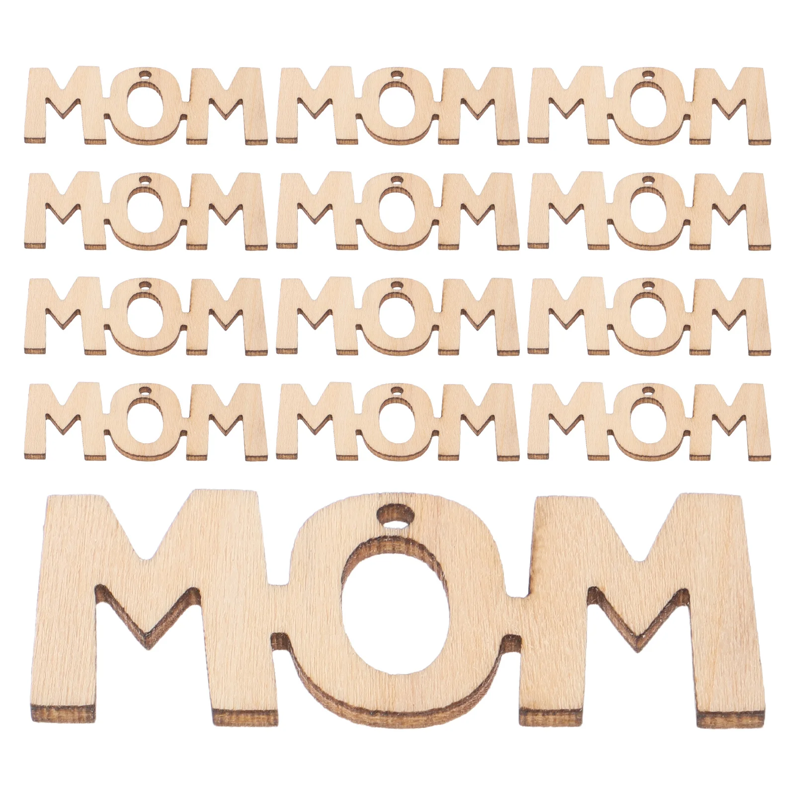 

30pcs Wooden Ornaments Unfinished Pieces For Diy Mother'S Day Crafts Painting Home Decor Family Bonding Wood Embellishments