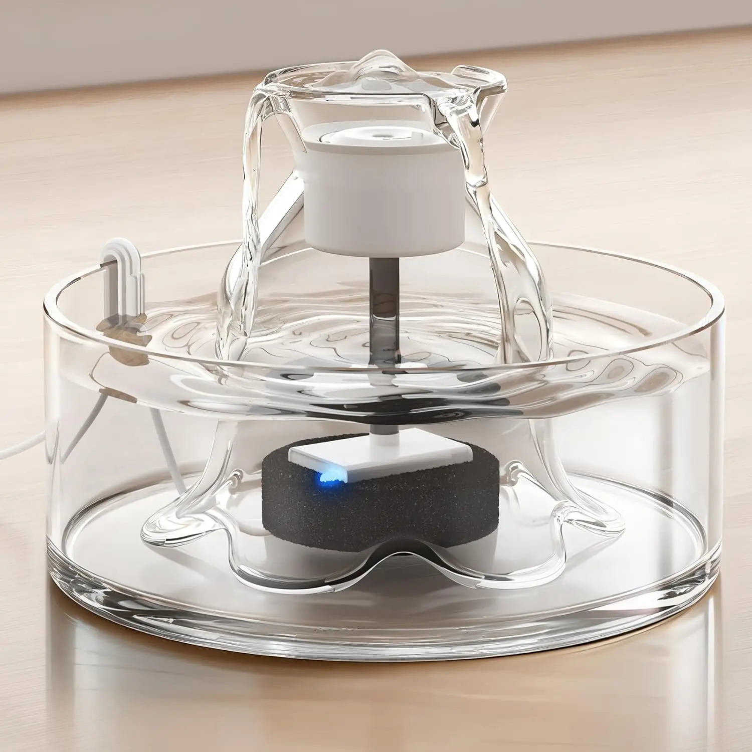 

Ультратихий фонтан-поилка для кошек объемом 2,7 л с фильтрами, защитой от проливания и без BPA, для домашних животных