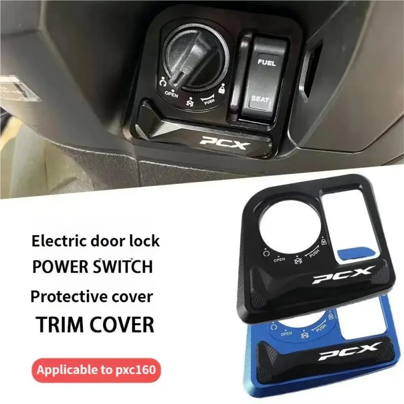 For Honda PCX160 Ignition Lock Cover Anti-theft Aluminum Alloy Key Switch Protector Shield Motorcycle Accessories