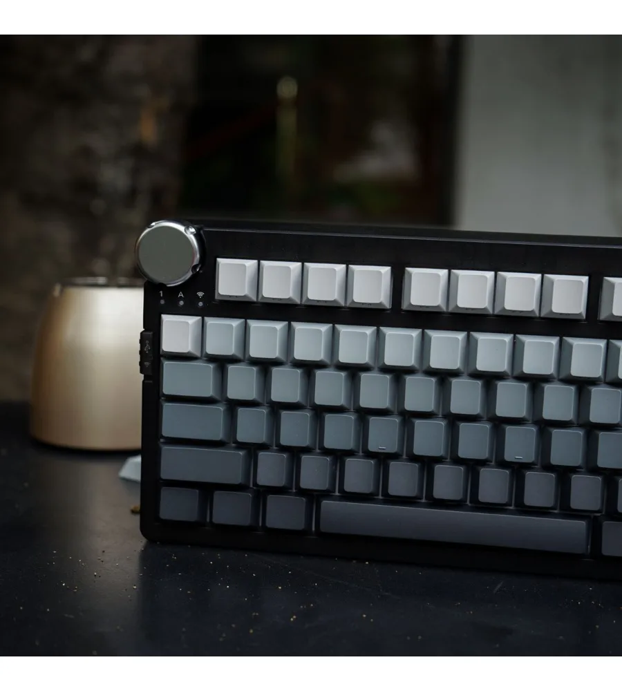 Polar Day/Blush/Fog Blue Side Engraved Mechanical Keyboard Keycap 129 Keys Light Transmission PBT Two Color Dip Dye OEM Height