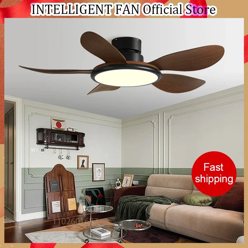 Modern LED 48W Low Floor DC Motor 35W Ceiling Fans With Remote Control Simple Ceiling Fan With Light Home Fan 85-265V