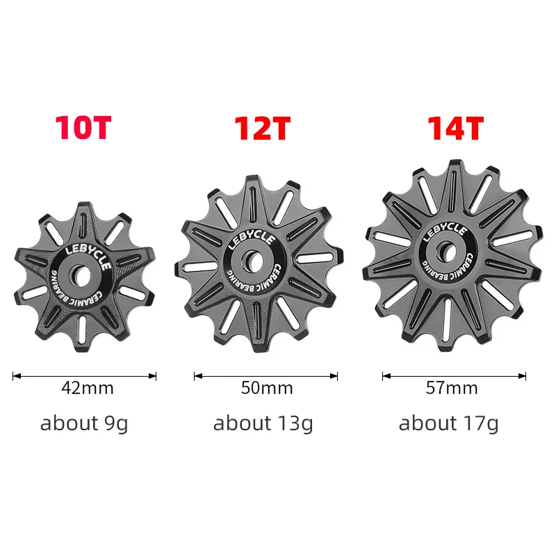 MTB Road Bike Rear Derailleur Wheel Ceramic Bearing Pulley Wheels 10T 12T 14T CNC Road Bike Guide Roller Idler 4mm 5mm