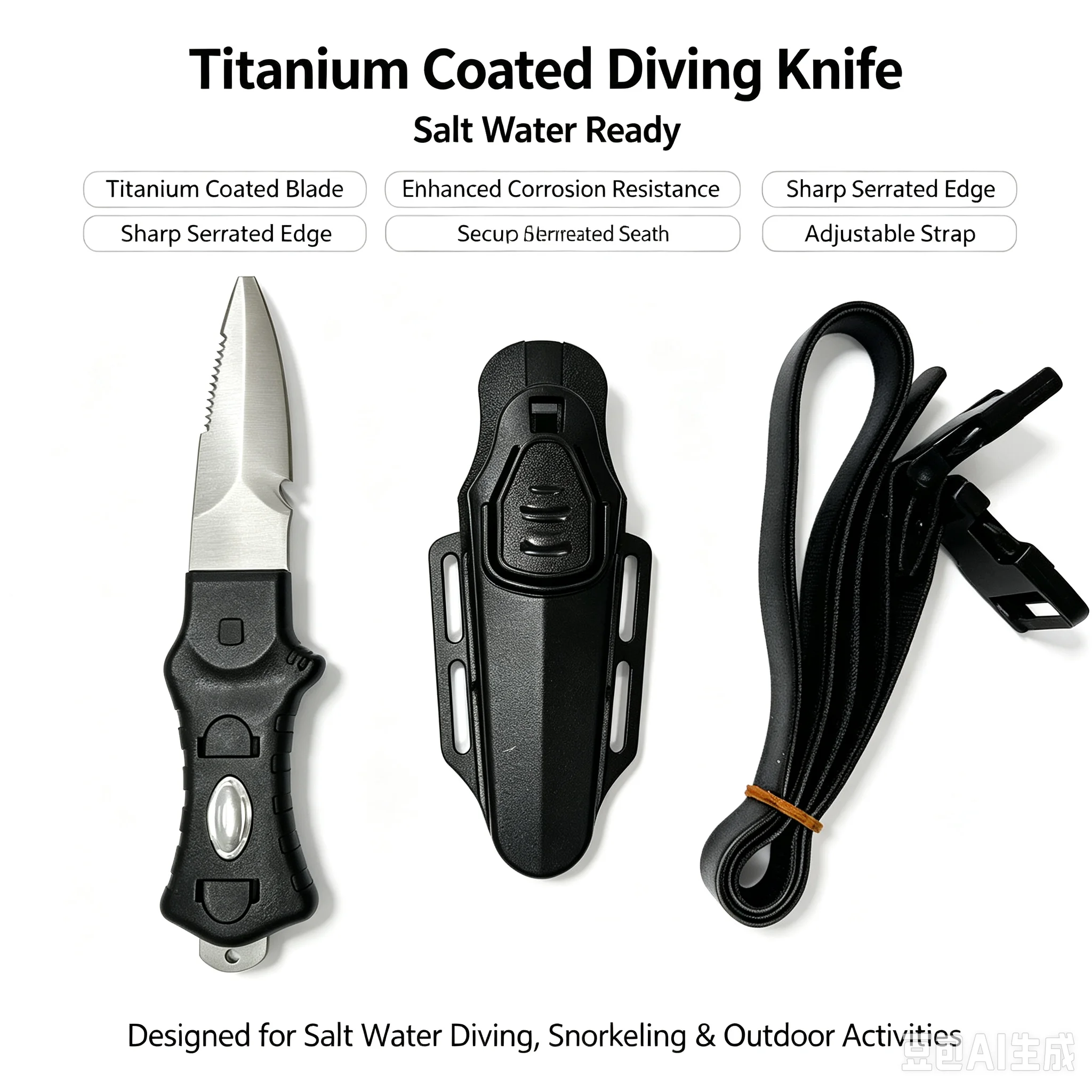Outdoor Water Rescue Knife Div - Dive Knife Titanium 评论和价格