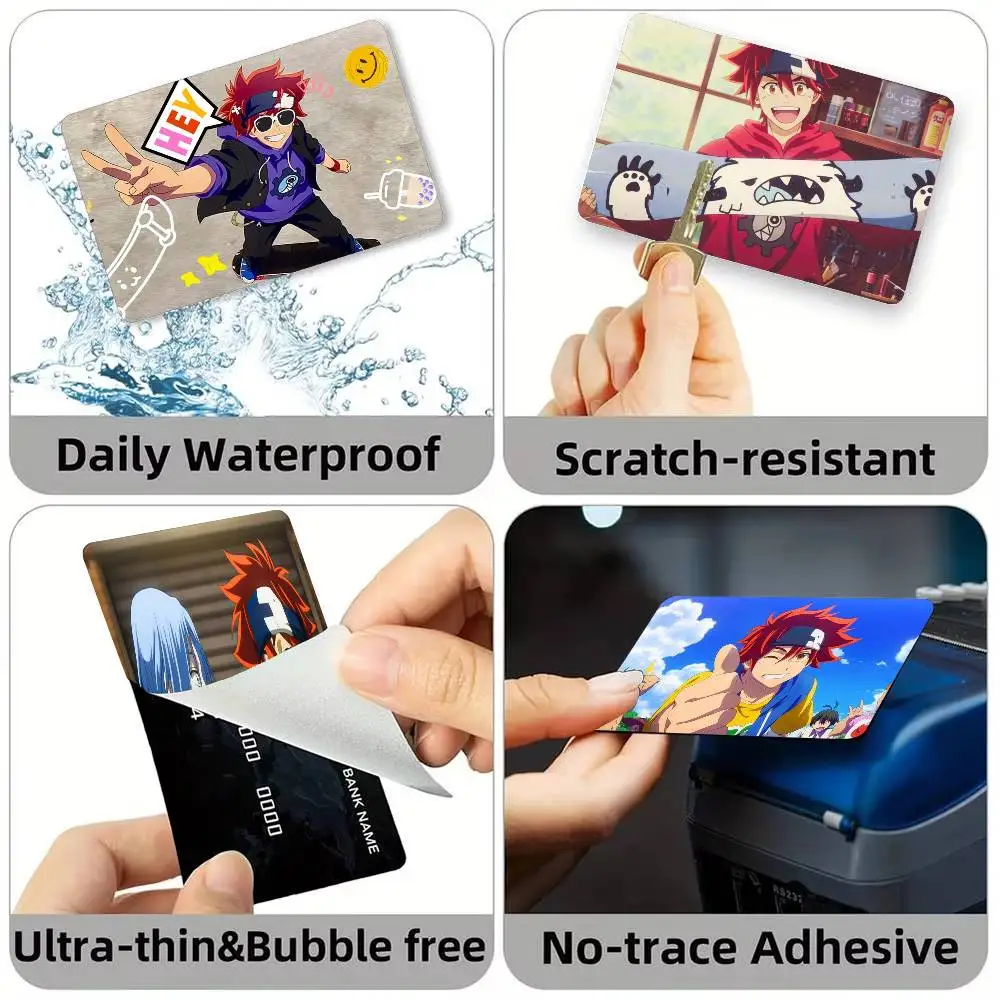 Anime S-SK8 the Infinity  Credit Card HD Stickers Small Chip Waterproof Sticker Game Card Decal Gift
