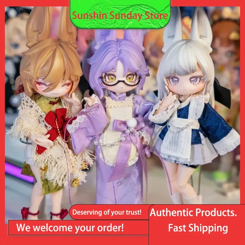 

Collectible Trendy Blind Box Toy Non-edible 12 Points Moveable Rabbit Treasure Doll Moon Jump Time Collectibles Display Piece