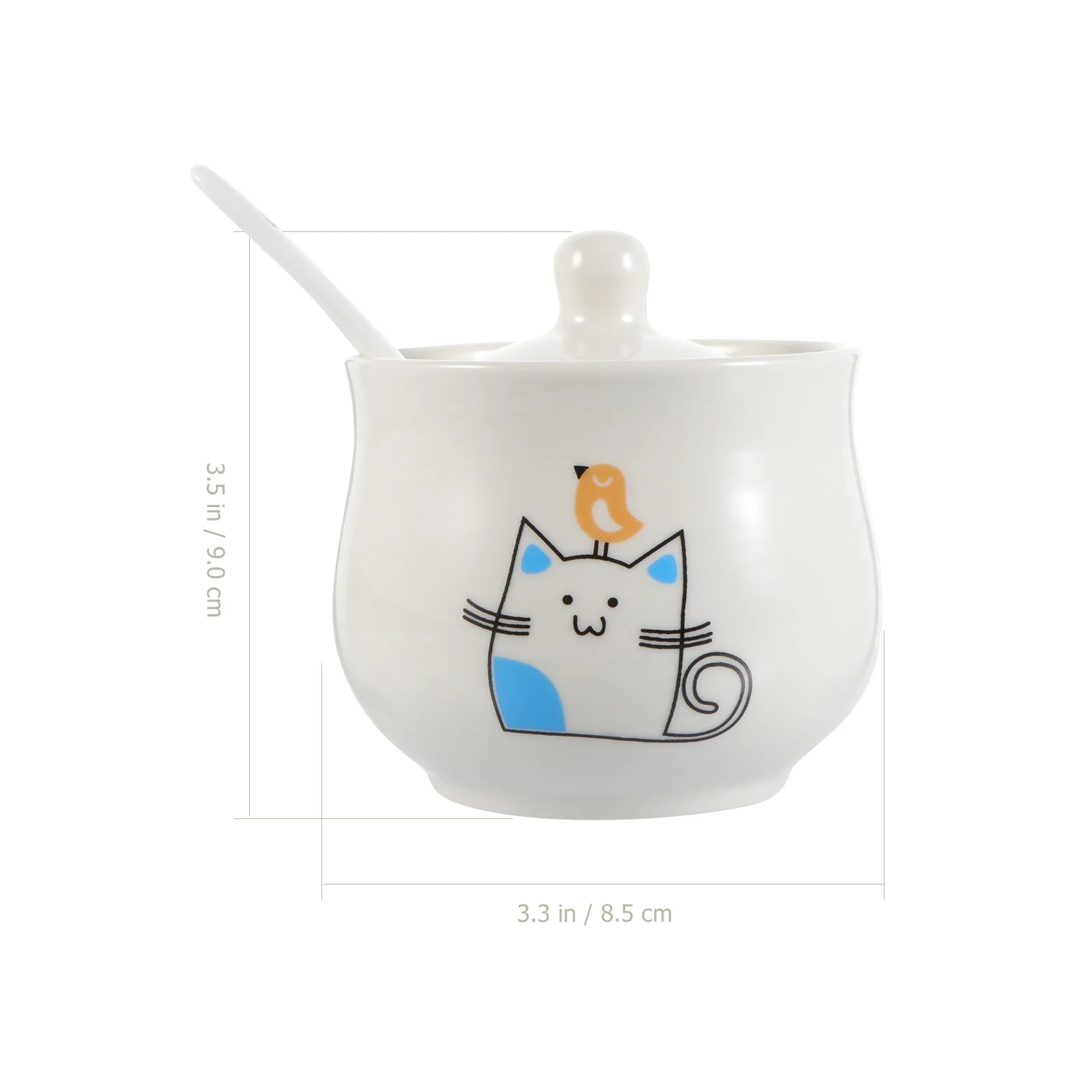 

1Set Ceramic Seasoning Jar Cartoon Spice Pot Salt Pepper Container Spoon Kitchen Storage Organizer Decorative Home Kitchenware