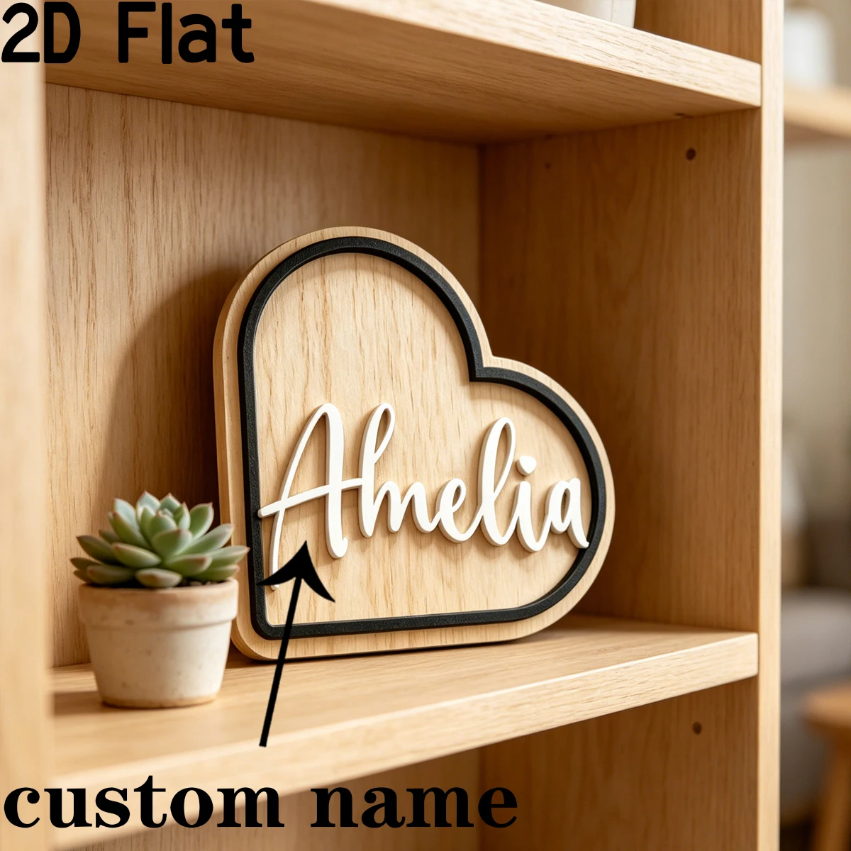 Personalized Heart Wooden Name - огляд і ціна Home Decor Names