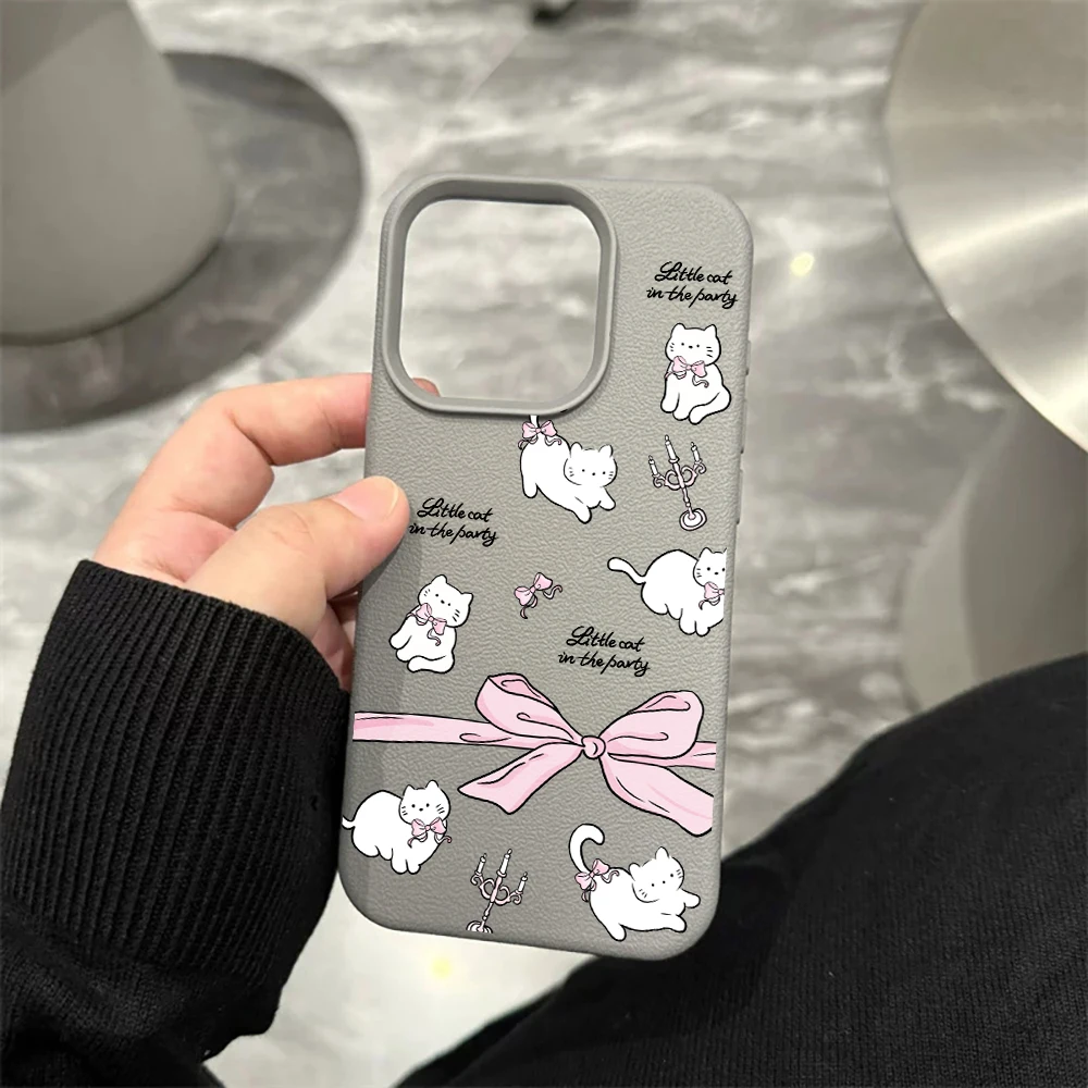 Schleifenkatt-Handyhülle für iPhone 17 16 15 14 13 12 11 Pro Max 16 15 14 Plus 17 16 15 14 13 12 11 Pro 17Air Silikon-Matt-Cover – Detail 9