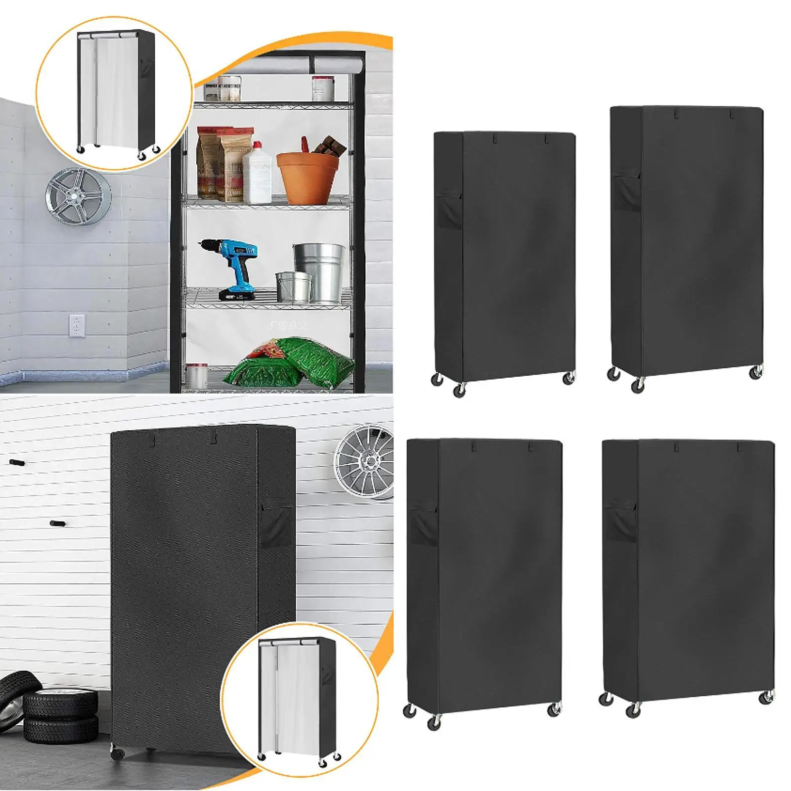 

Shelf Cover Dust Protection Used to Cover Sundries Keep Rack Clean with Side Pocket Storage Wire Rack Cover for Office Storage