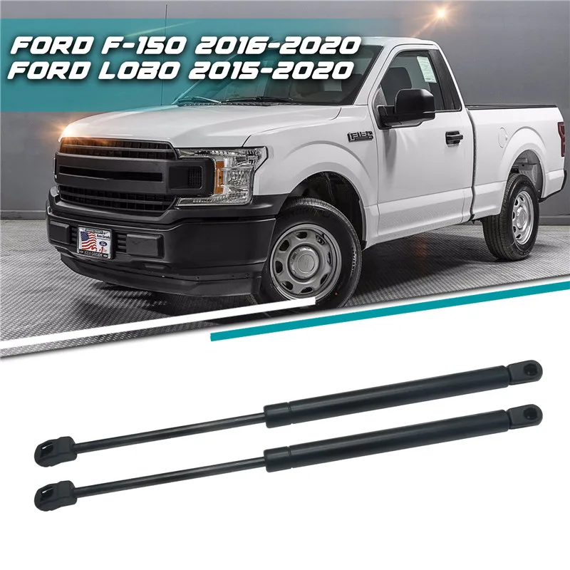 2 uds para Ford F-150 2016-2020 Lobo 2015-2020 accesorios delanteros de coche soportes de elevación de capó puntales de choque de resorte de Gas